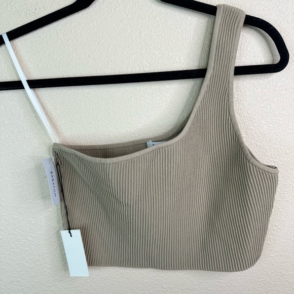 Babaton Sculpt Knit One-Shoulder Cropped Tank size L - Picture 4 of 8